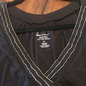Black Tee Silver Detail Lane Bryant Size 14